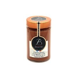 confiture Citrons jaunes, gingembre, chocolat lait pot 230 g - Maison Bruneton